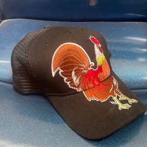 Embroidered rooster cap adjustable back